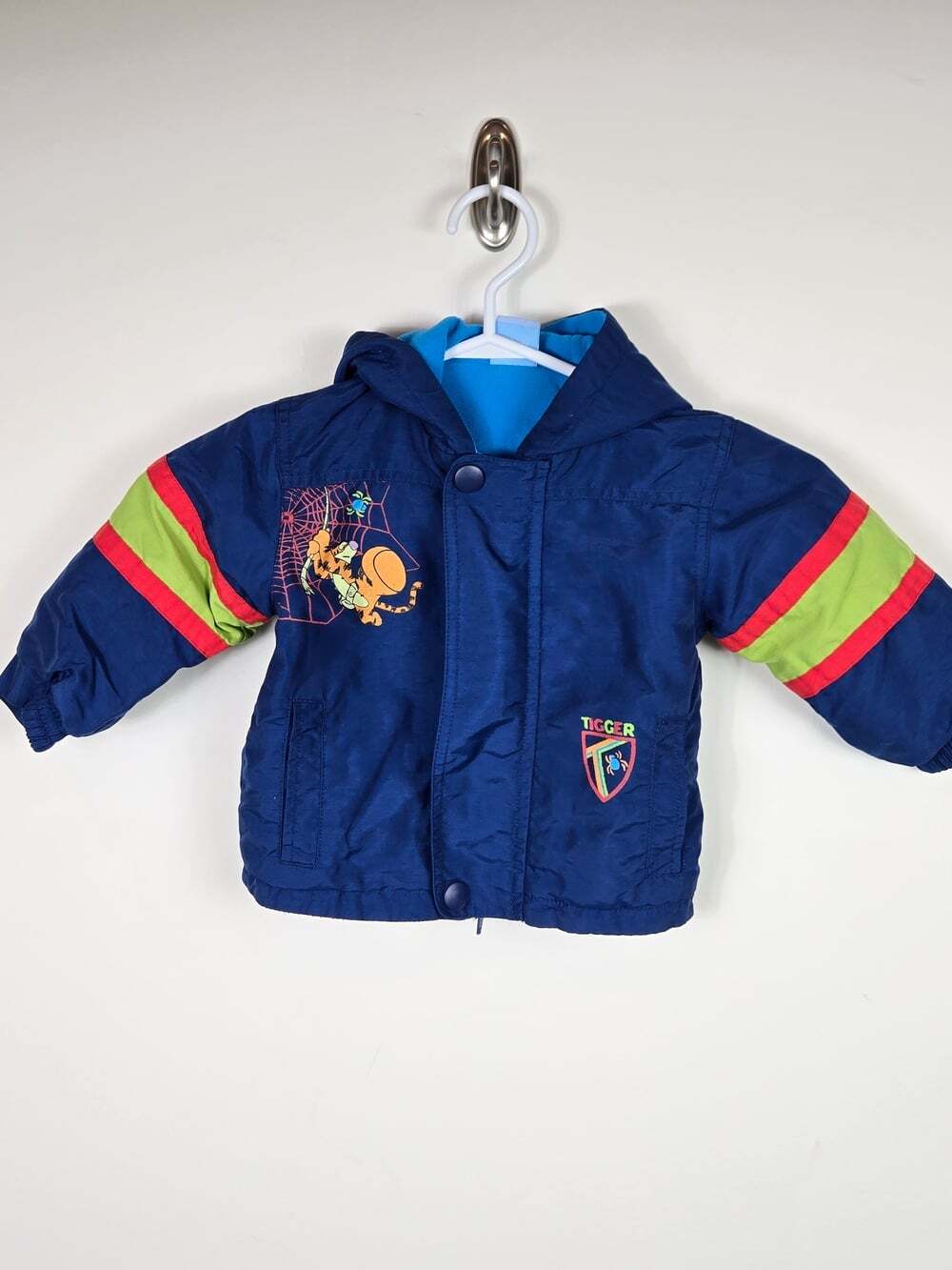 Vintage Disney Tigger Jacket 12M Winnie the Pooh Y2K Colorblock Hooded Coat - Picture 2 of 10